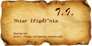 Thier Ifigénia névjegykártya